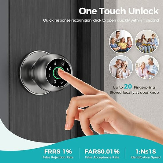 Fingerprint and Keypad Input Smart Door knob