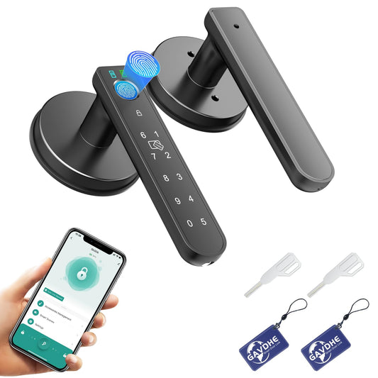 Unlock the Future: 5-in-1 Bio metric Door Lock with Smart App, Code & Backup Key